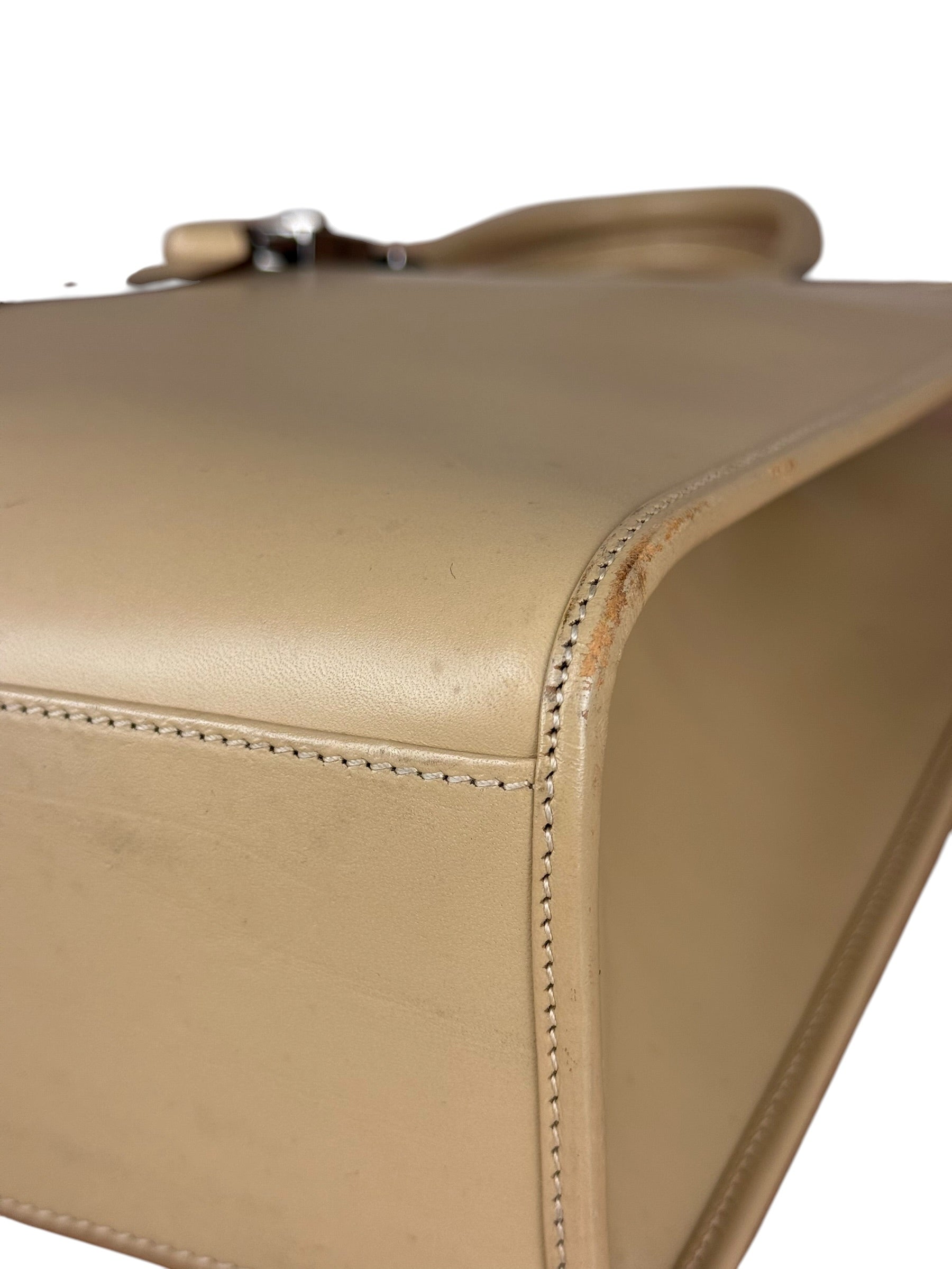 Gucci Vintage Beige Leather Jackie Tote Bag