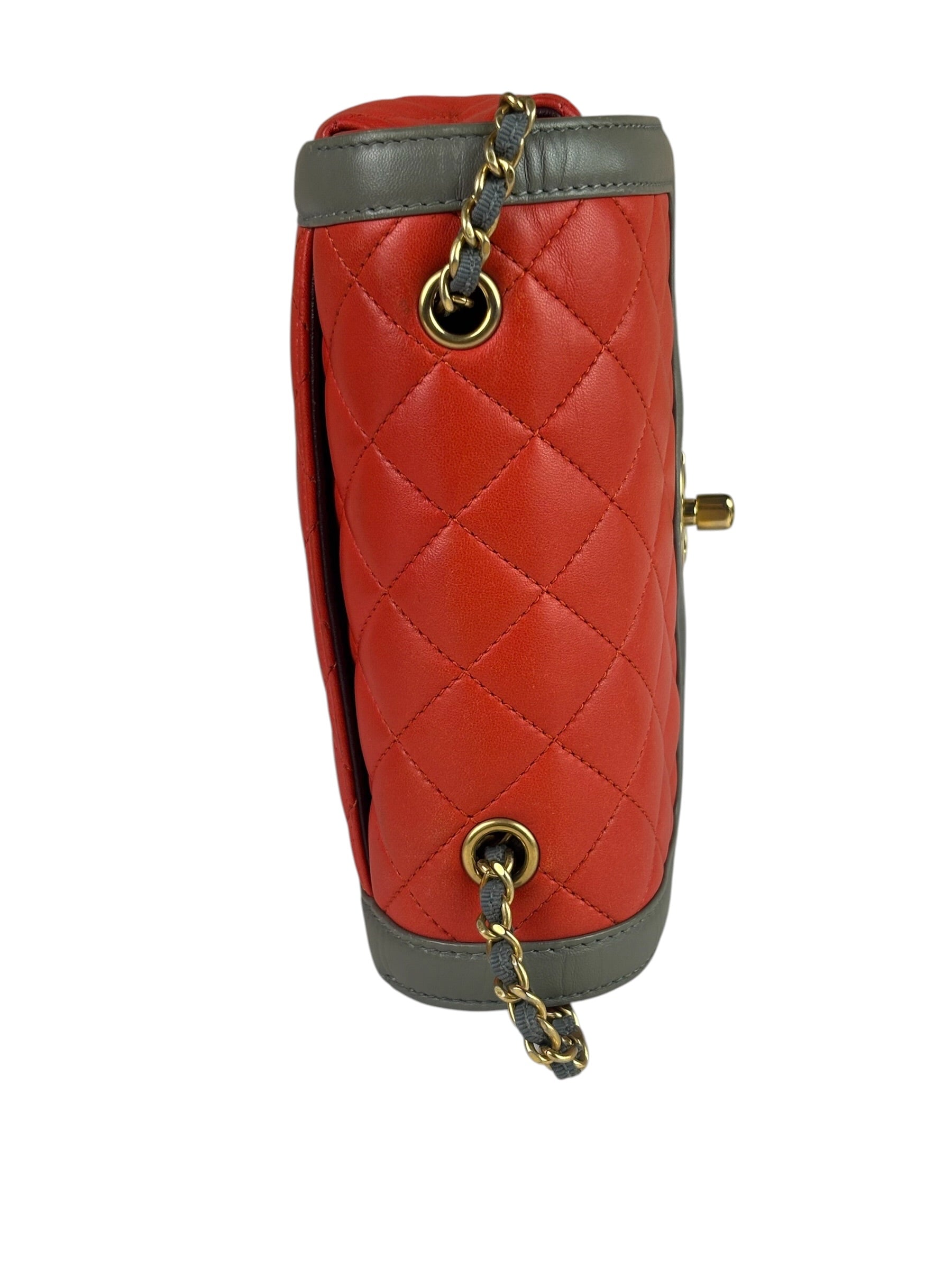 Chanel Two Tone Lambskin Mini Day Flap
