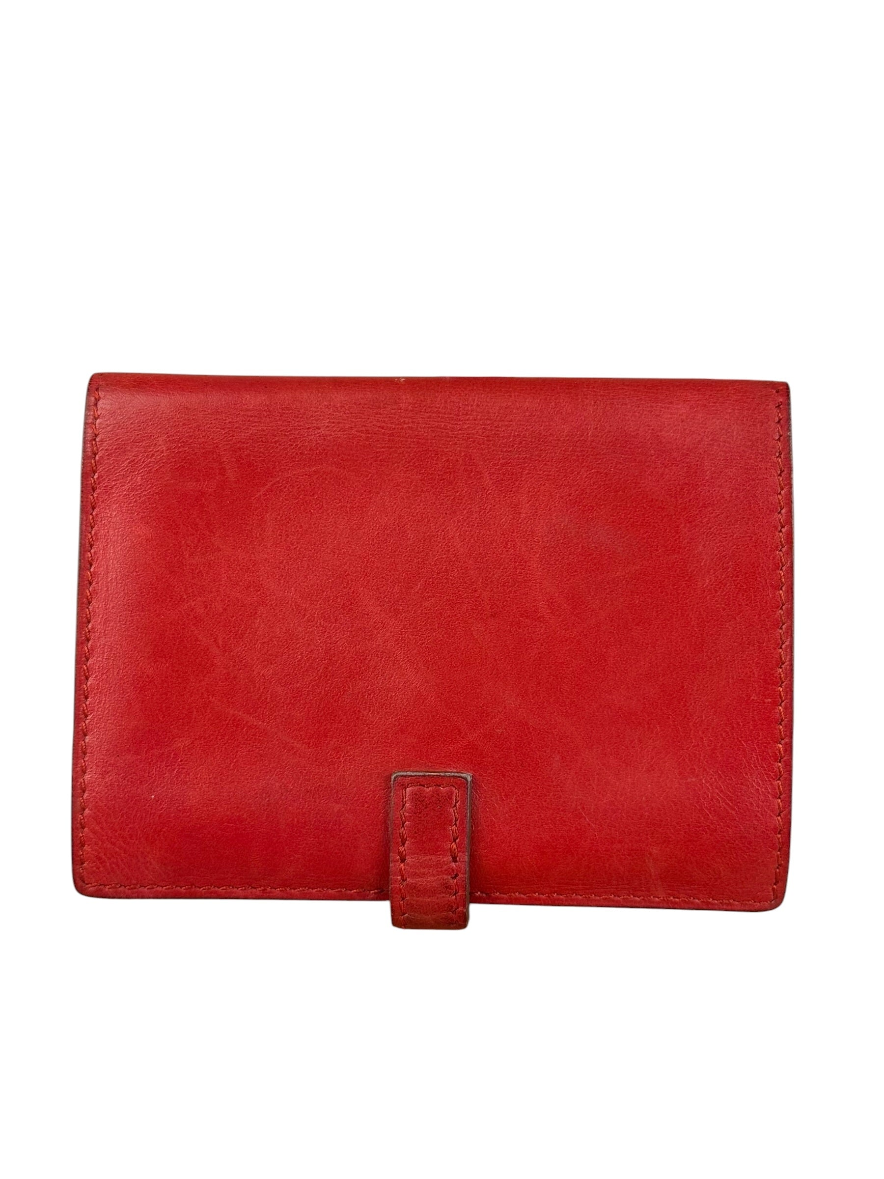Hermes Red Leather Saumur Diane Boxcalf Cardholder