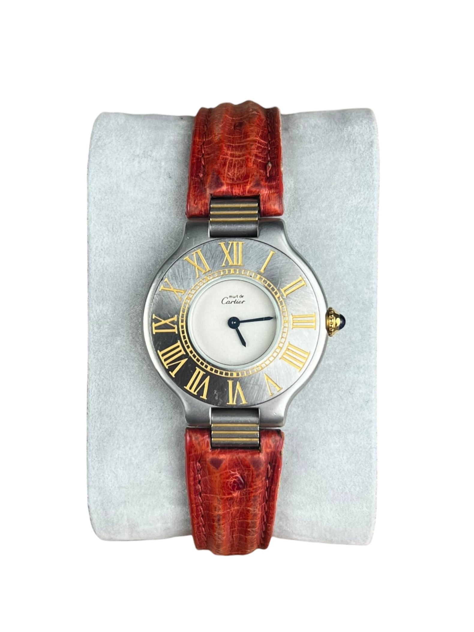 Cartier Must De 21 Red Leather Strap
