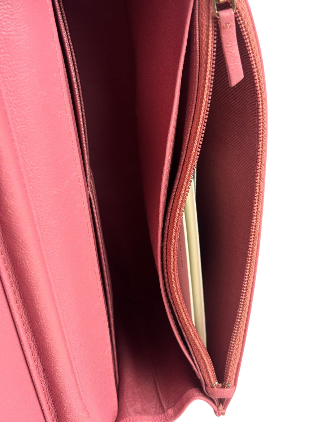 Chanel Pink Lambskin Mademoiselle Flap Wallet On Chain 2018