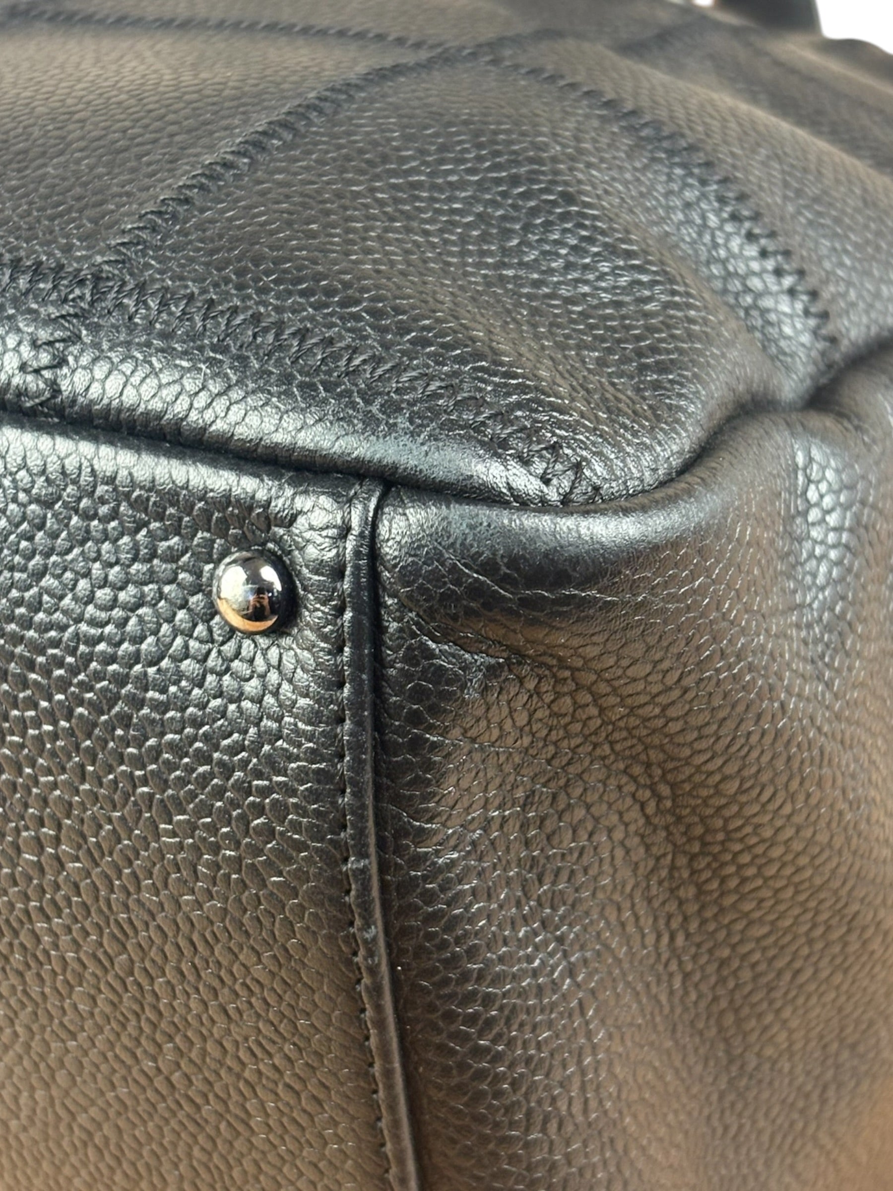Chanel Black Leather Chocolate Bar Shoulder Bag 2004