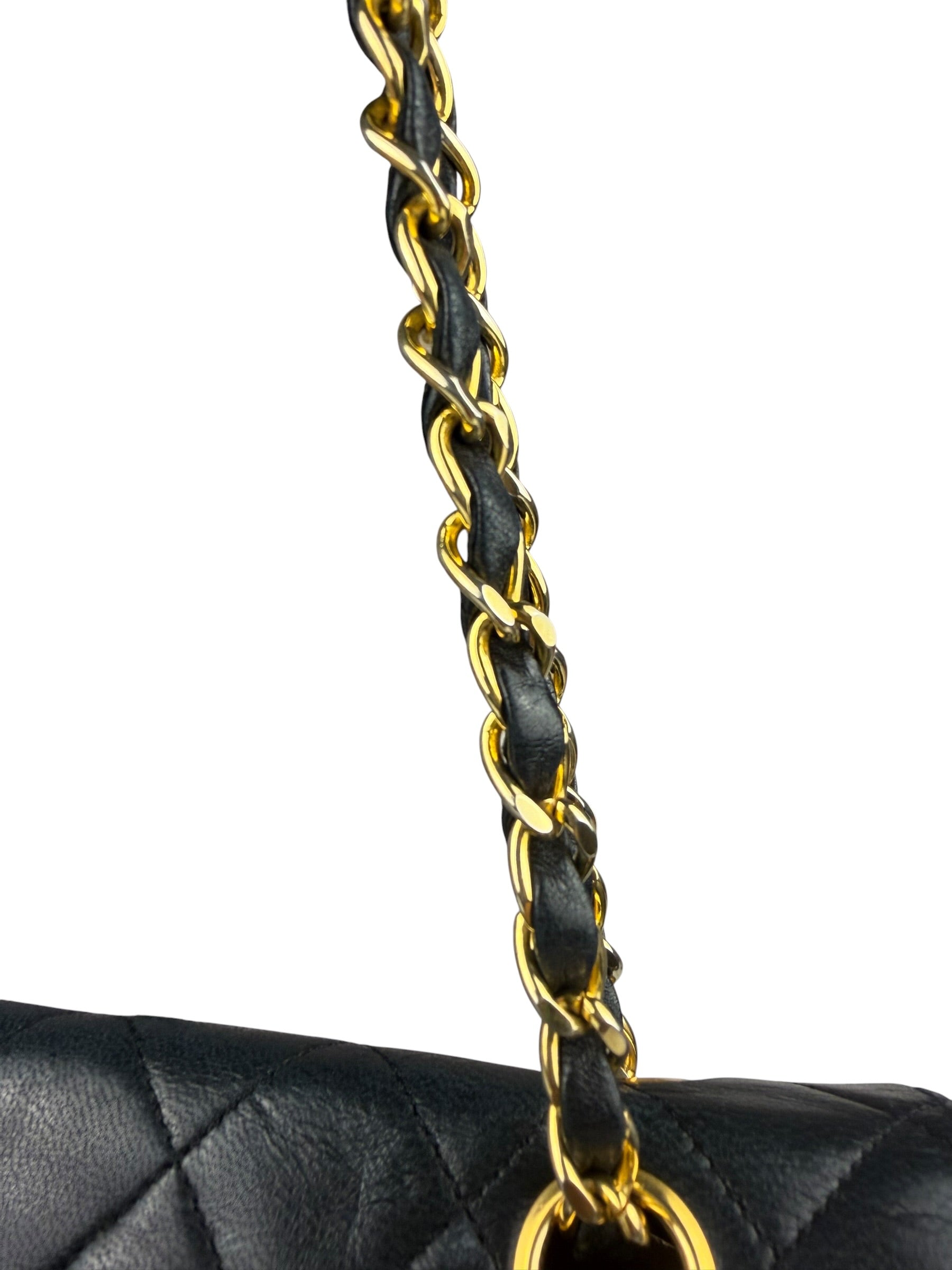 Chanel Black Quilted Lambskin Half Moon Flap 1989
