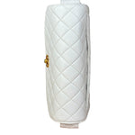 Chanel Vintage White Quilted Leather Flap Bag 1991