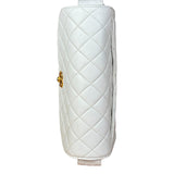 Chanel Vintage White Quilted Leather Flap Bag 1991