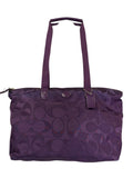 Coach Purple Nylon/Leather Trim Gateway Packable Weekender Tote