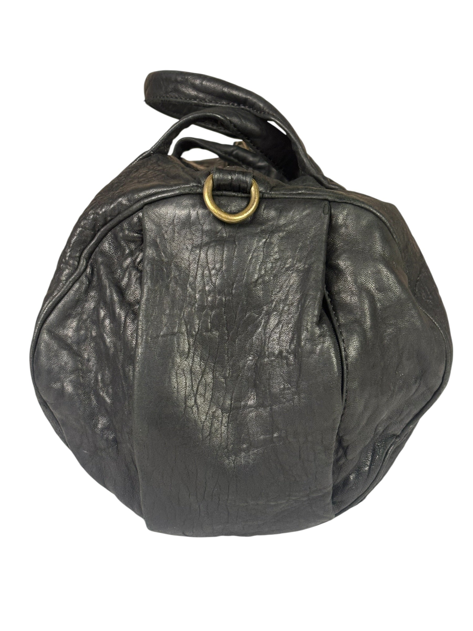 Alexander Wang Black Pebbled Leather Rocco Satchel