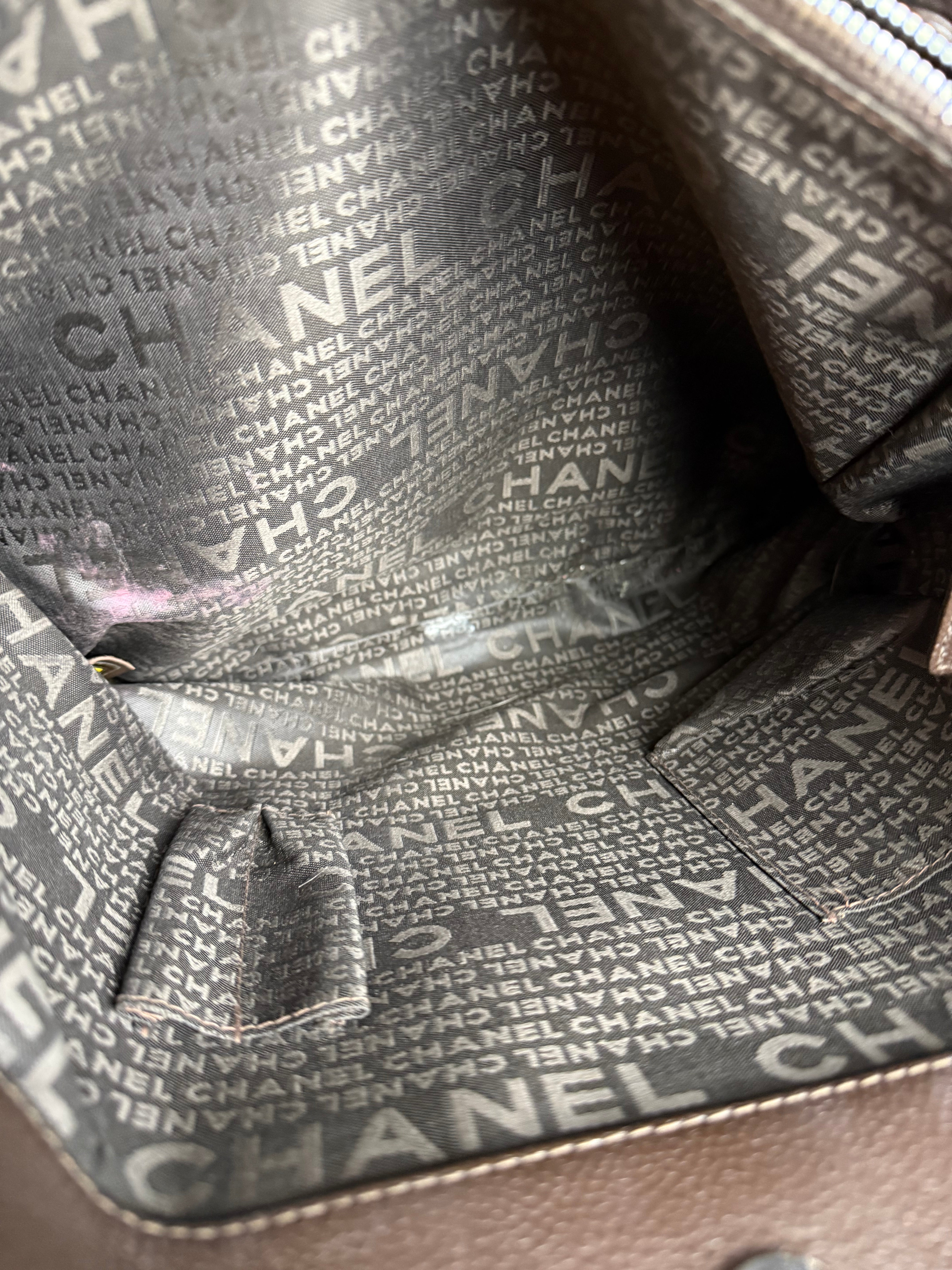 Chanel Brown Leather Chocolate Bar Tote 2004