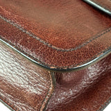 Prada Enameled Metal Triangle Brown Shoulder Bag