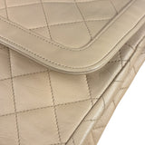 Chanel Beige Quilted CC Vintage Double Flap Bag 90s
