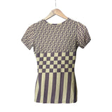 Fendi Vintage FF Multi Pattern Rayon Top