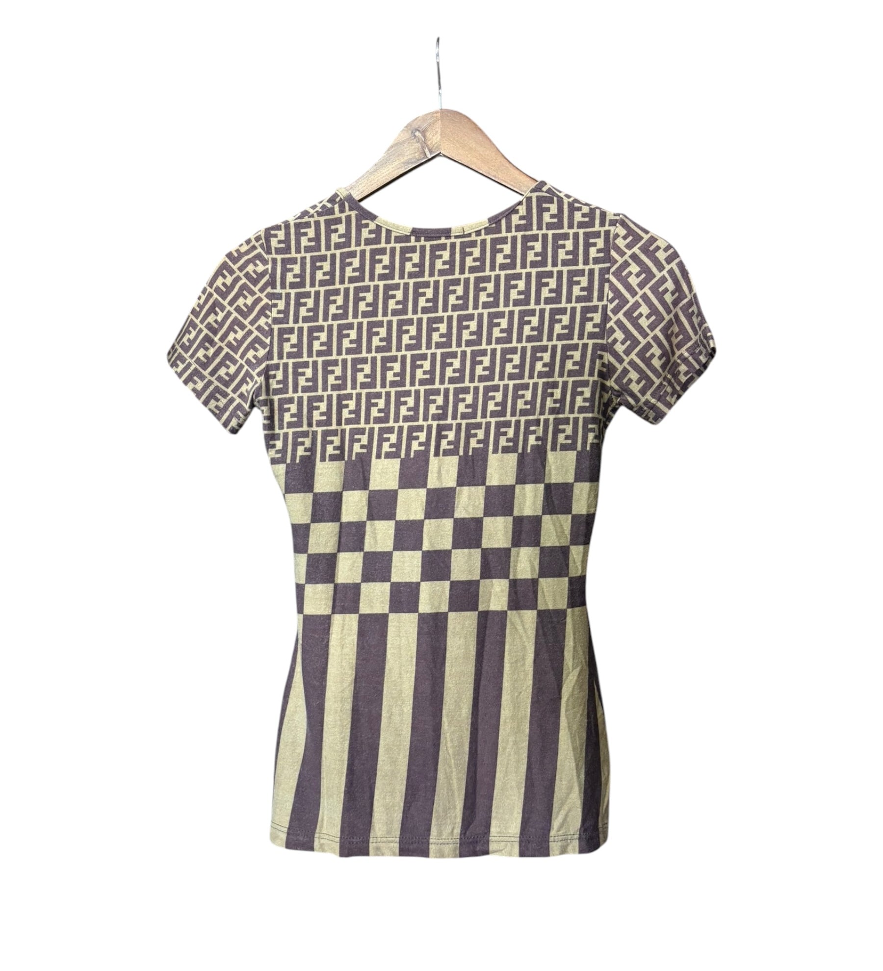 Fendi Vintage FF Multi Pattern Rayon Top