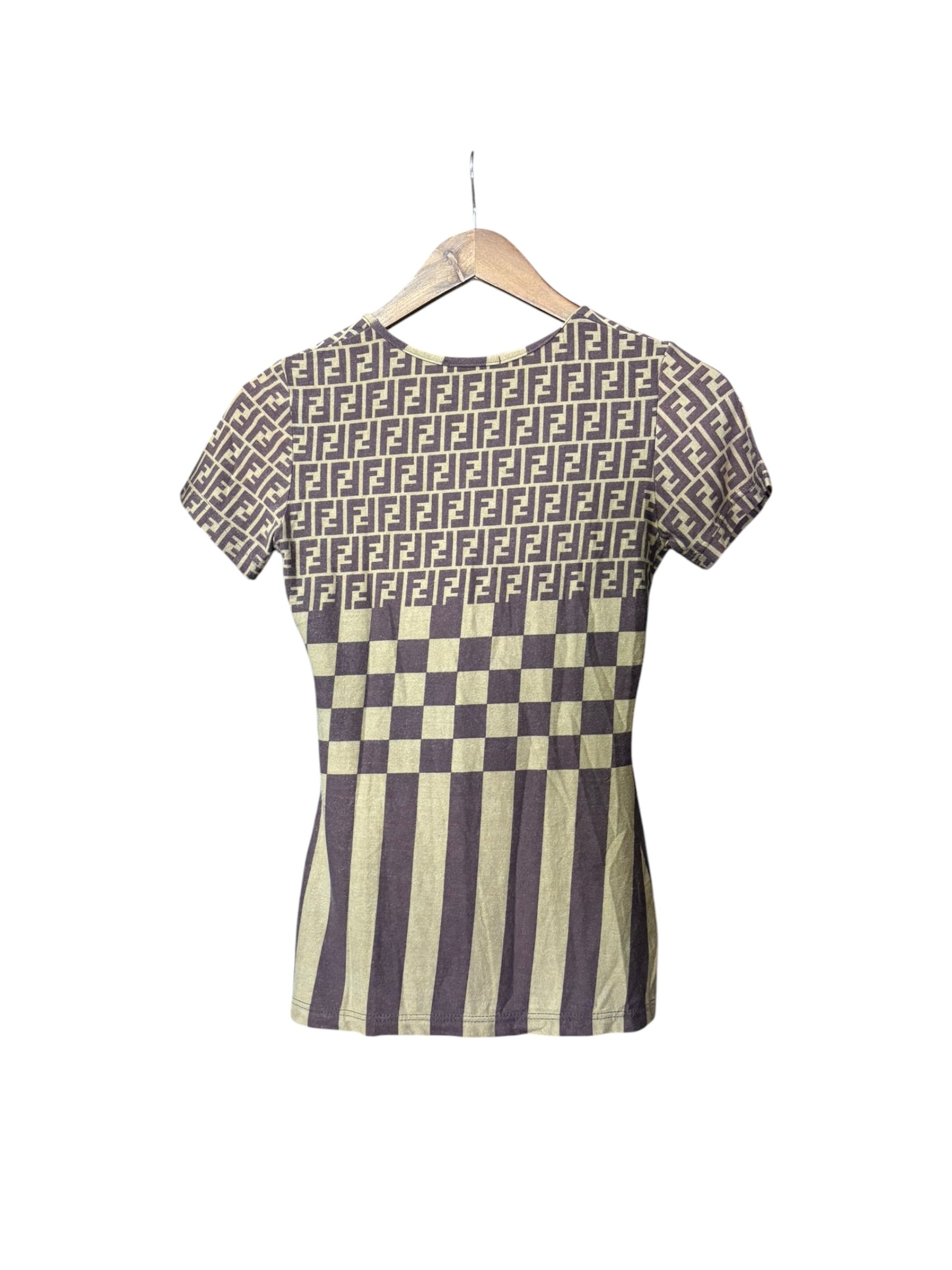 Fendi Vintage FF Multi Pattern Rayon Top
