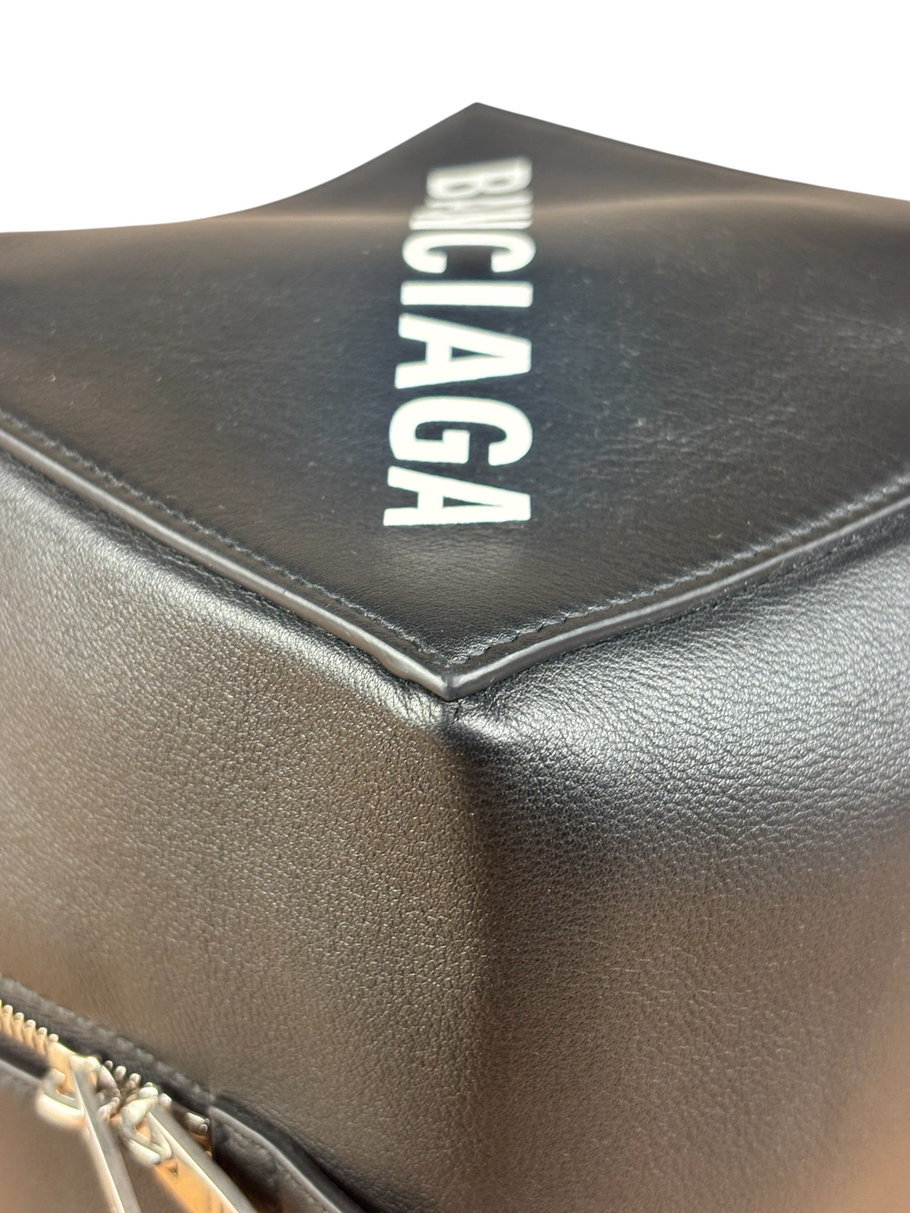 Balenciaga Black Leather Cube Bag 4x4