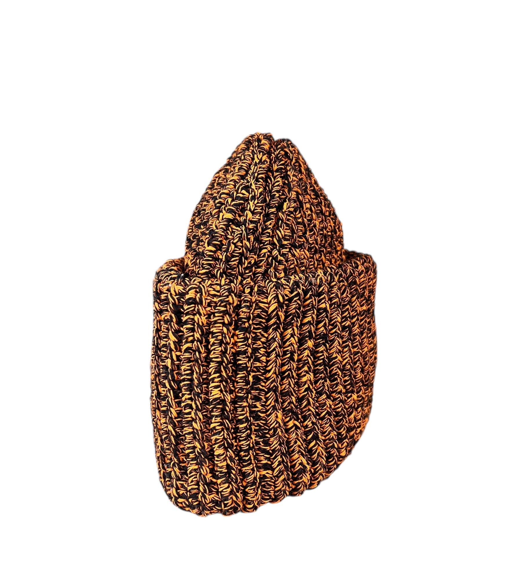 Prada Knit Polyester Black/Orange Beanie