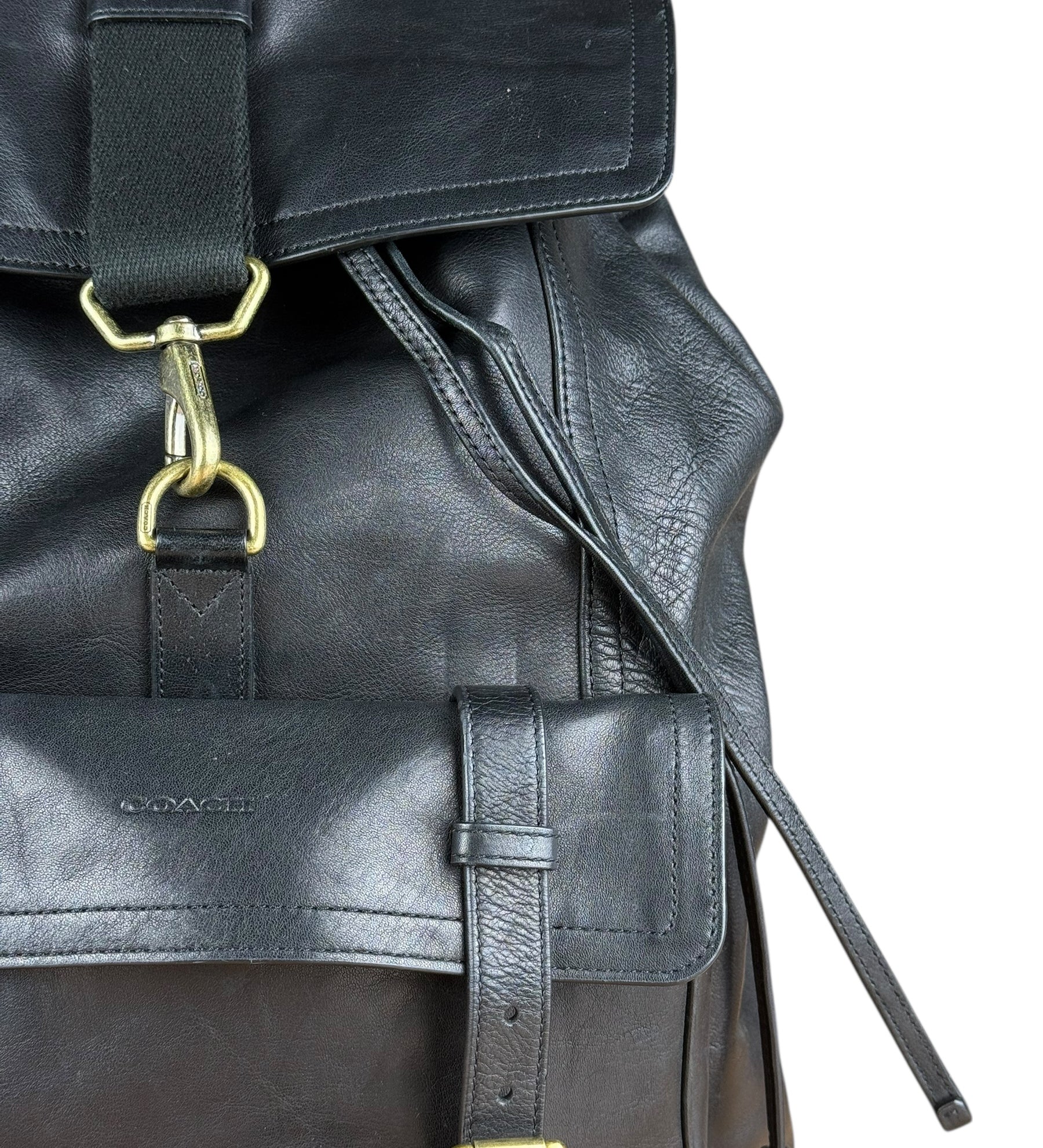 Coach black Leather Backpack