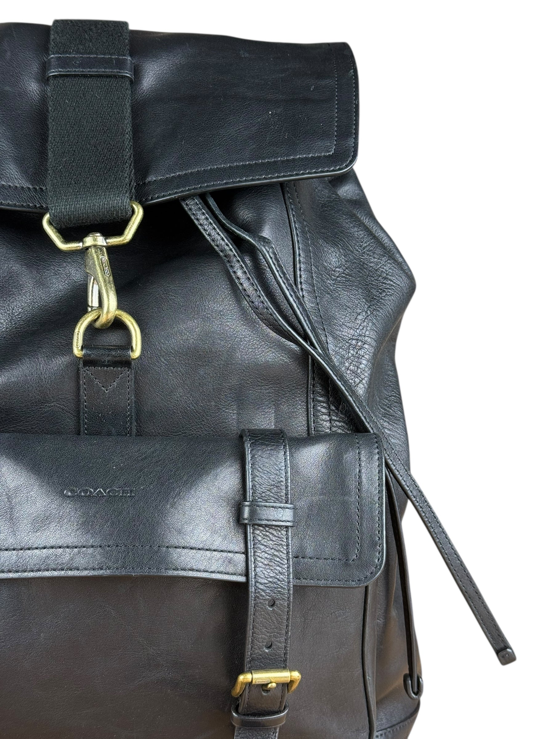 Coach black Leather Backpack