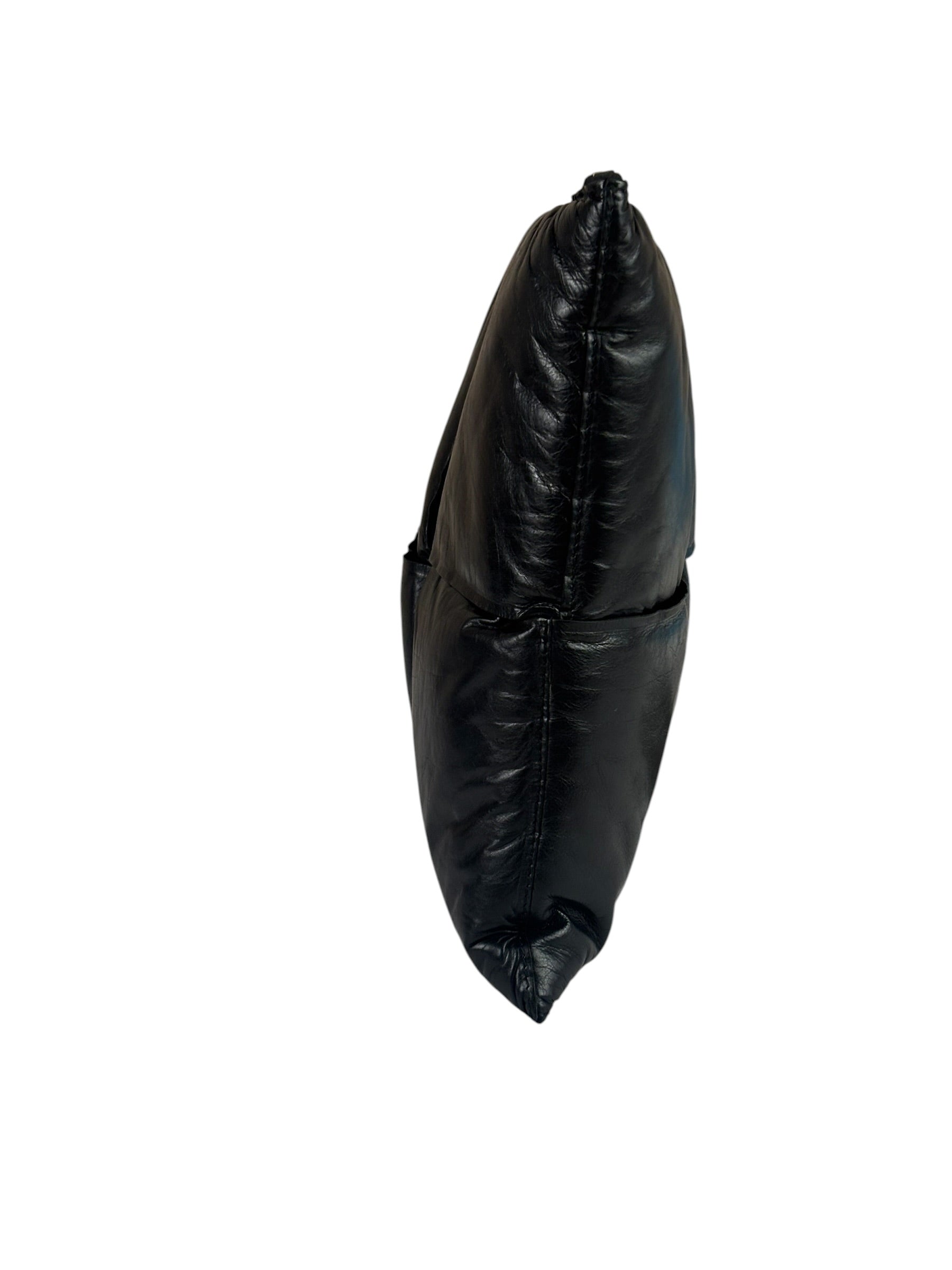 Bottega Veneta Black Leather Maxi Intrecciato Padded Pouch