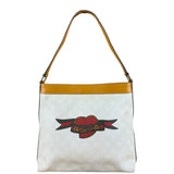 Gucci Vintage Tattoo Heart GG Shoulder Bag