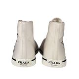 Prada Canvas Olka Dot High Top Point Sneakers