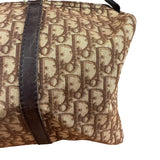 Christian Dior Brown Leather Trim Trotter Boston Bag