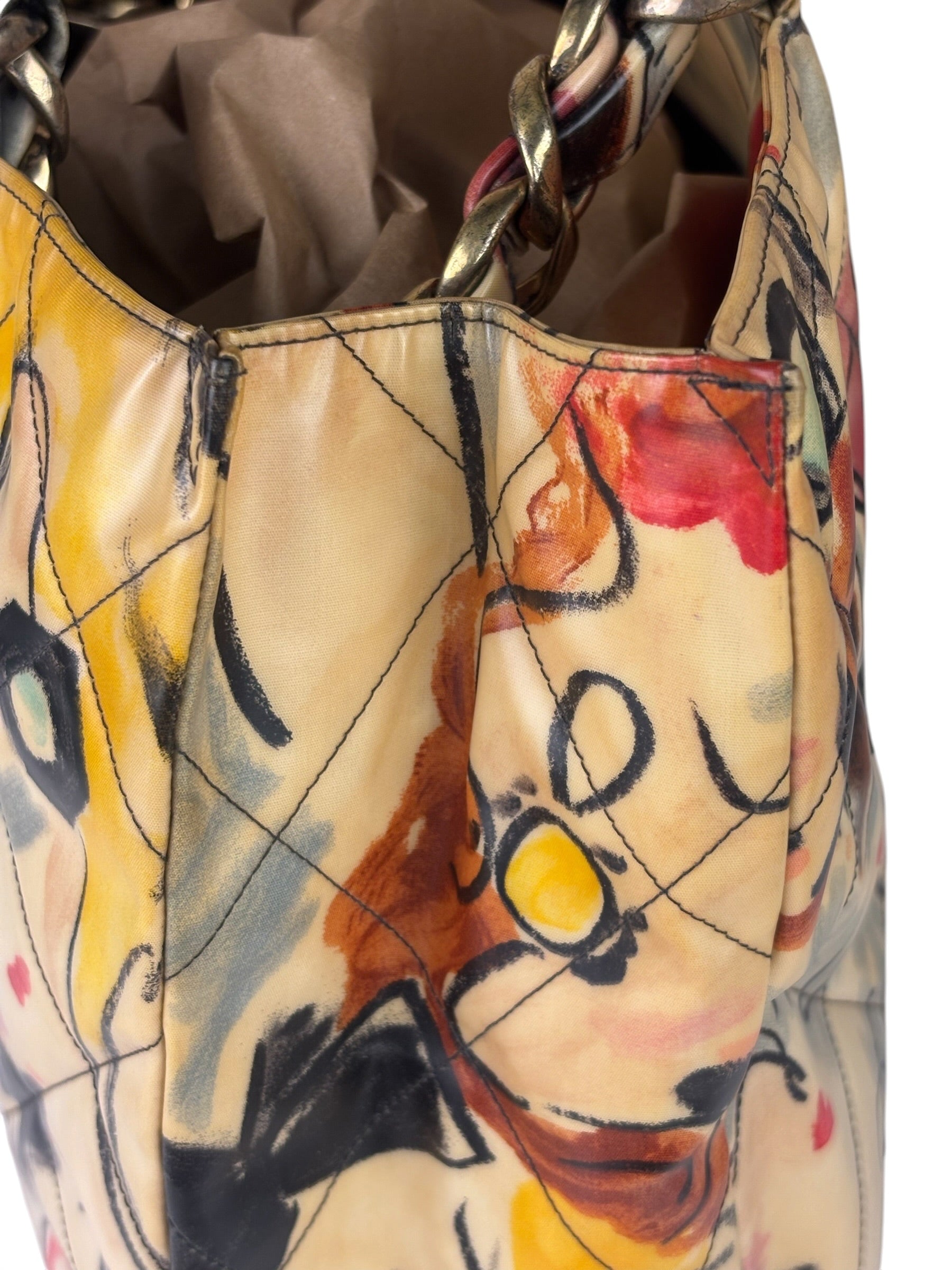 Chanel Multicolor Graffiti Coated Canvas Tote