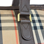 Burberry Leather House Check Boston Duffle Bag