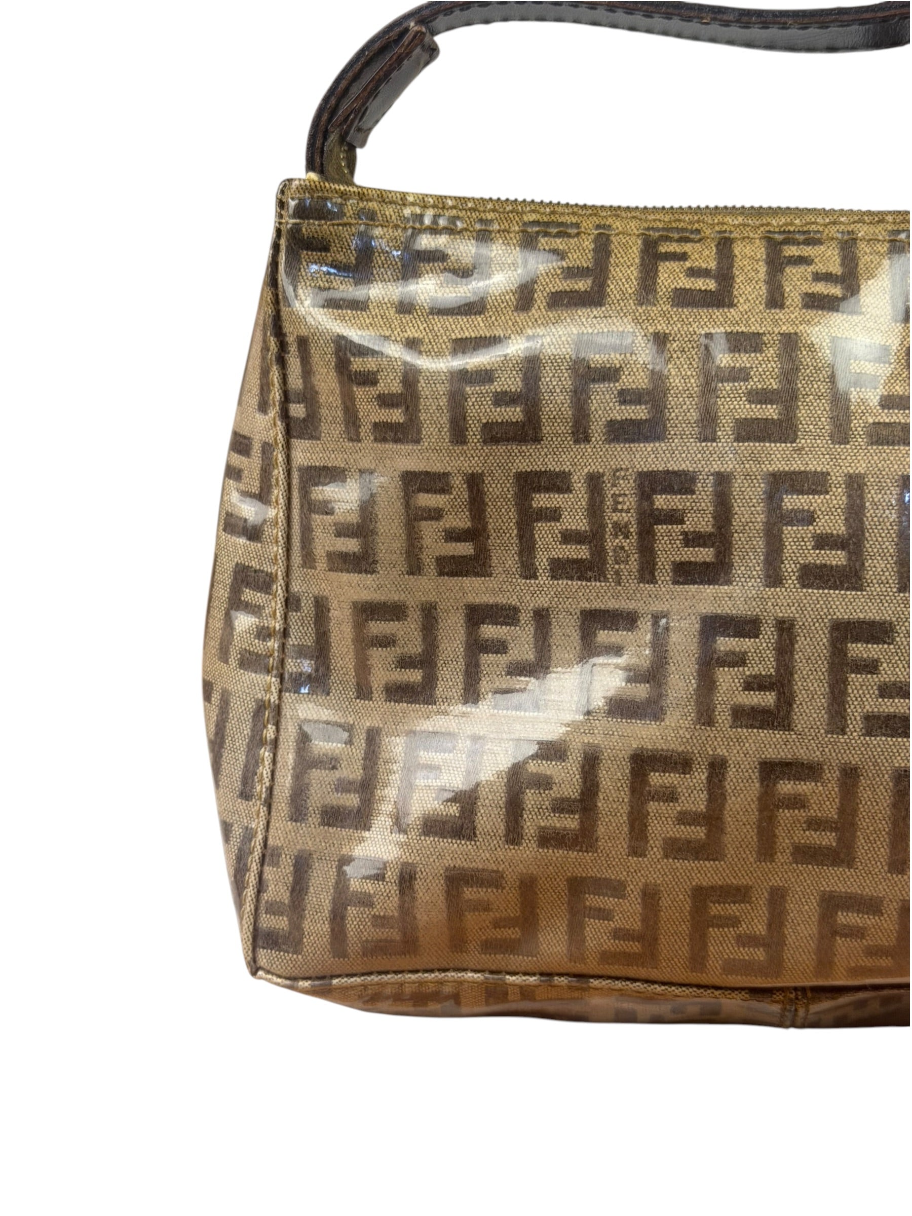 Fendi Vintage Beige PVC Zucca Pochette