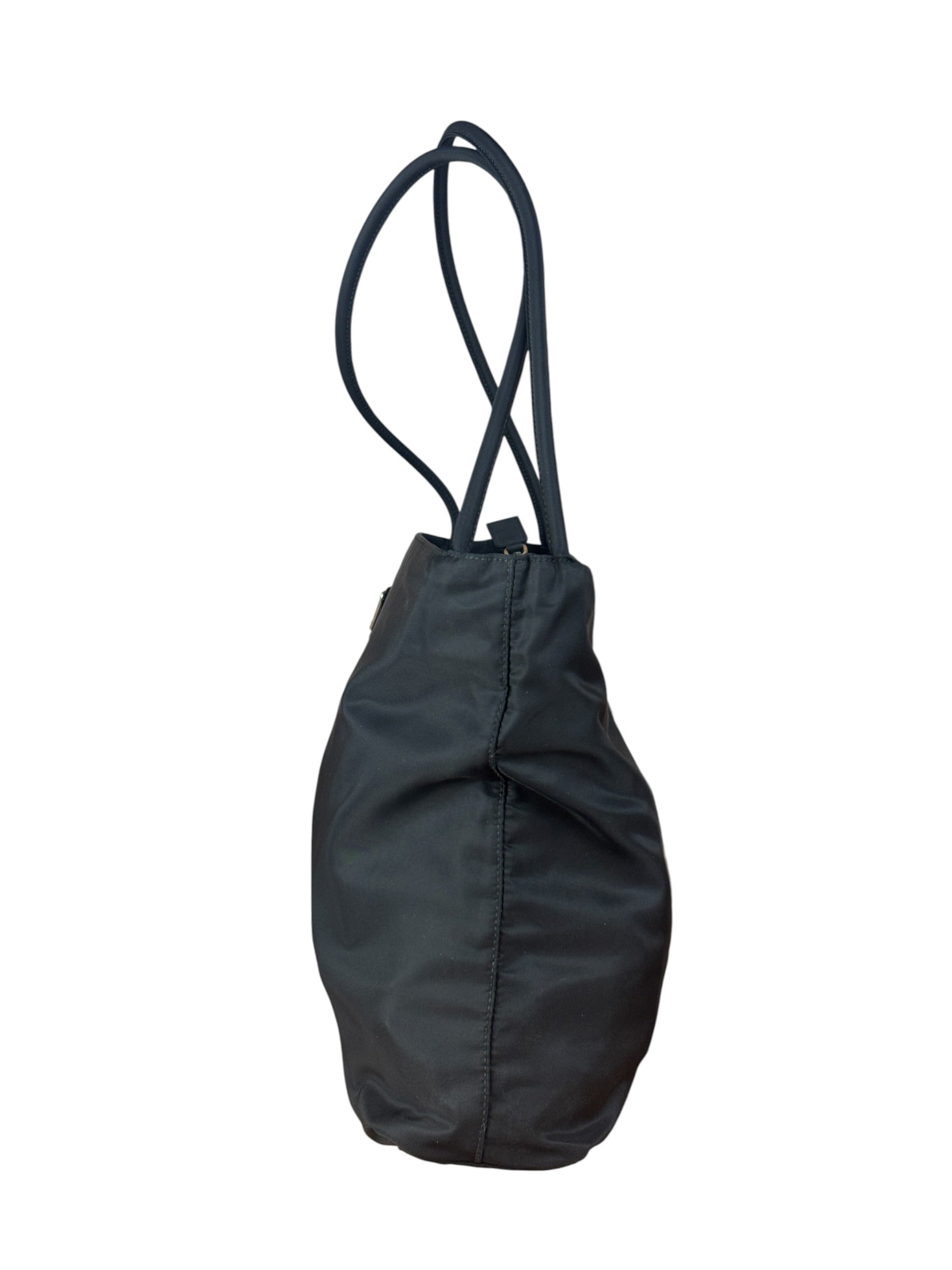 Prada Vintage Black Nylon Shoulder Tote
