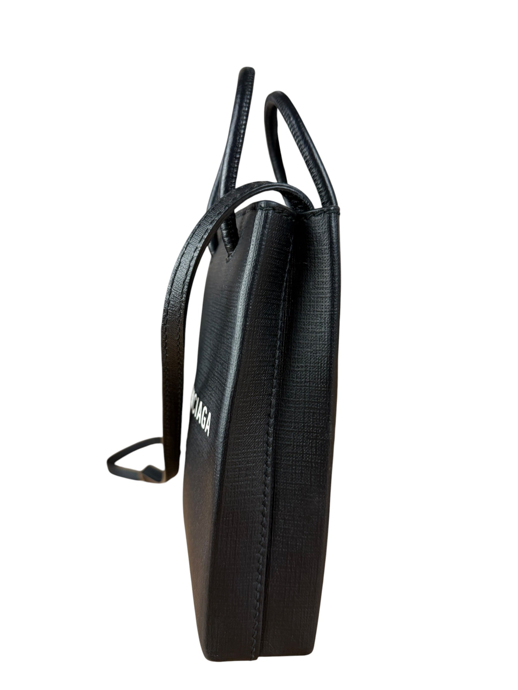 Balenciaga Black Mini Shopping Tote Phone Holder