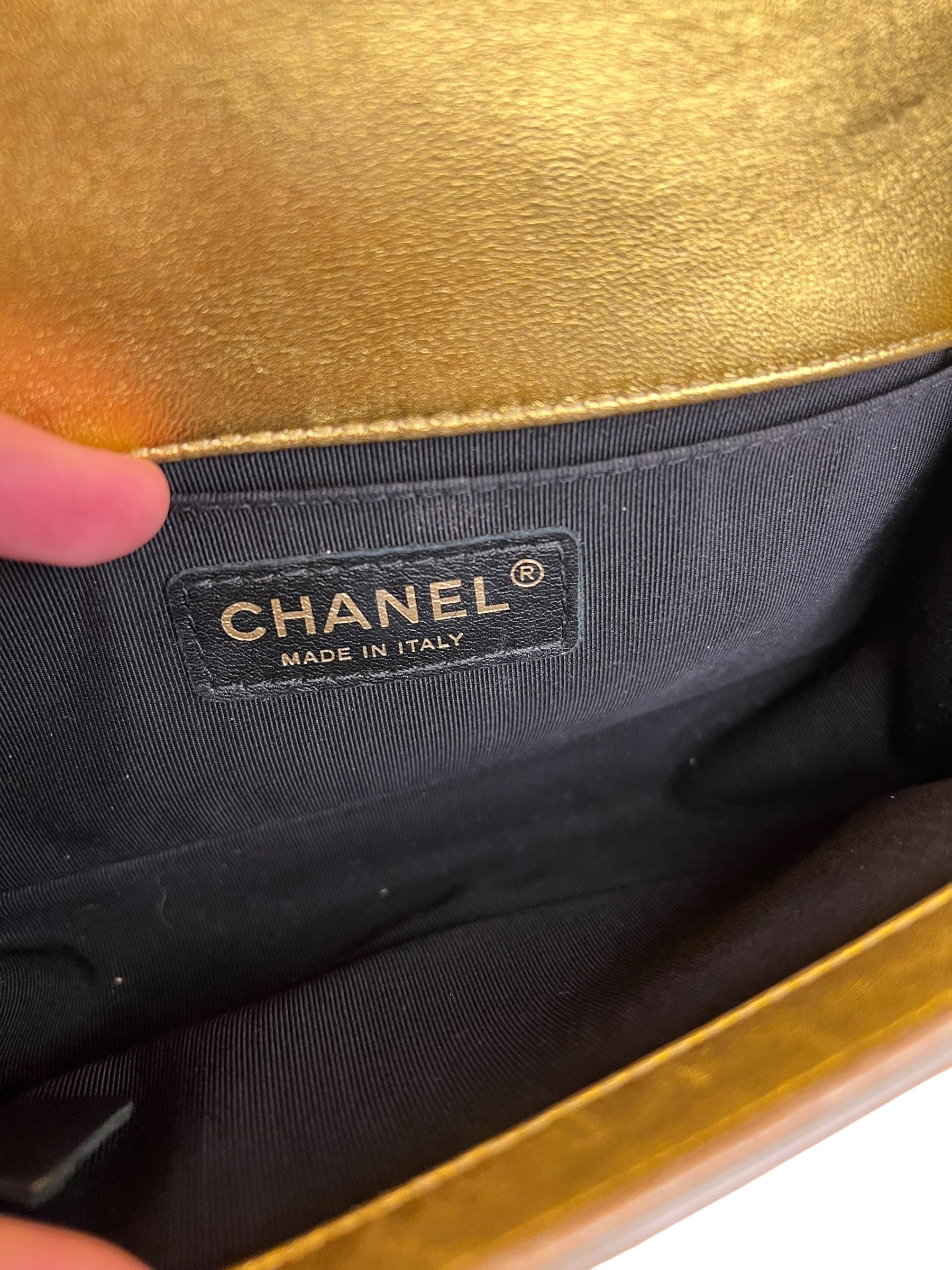 Chanel Gold Metallic CC Boy Bag 2014