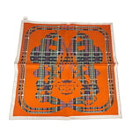 Hermes Orange Brides de Gala Silk Pocket Square
