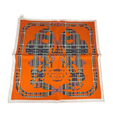 Hermes Orange Brides de Gala Silk Pocket Square