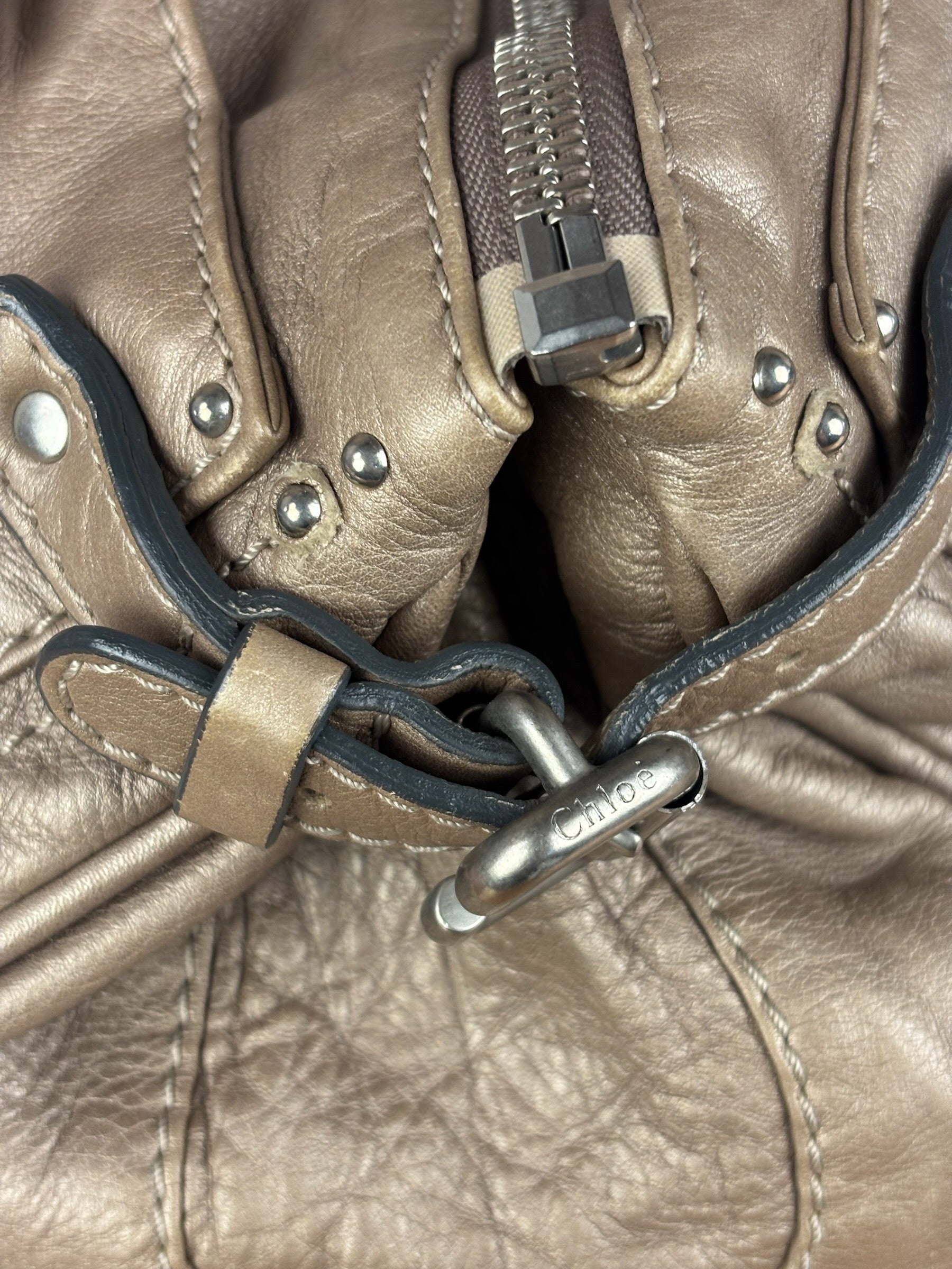 Chloe Vintage Metalic Gold Paddington Handbag