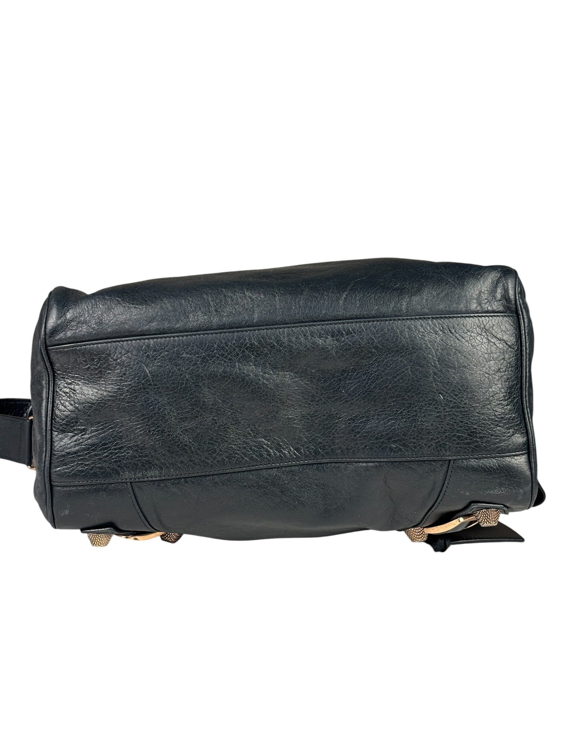 Balenciaga Vintage Navy Leather City Two-Way Bag
