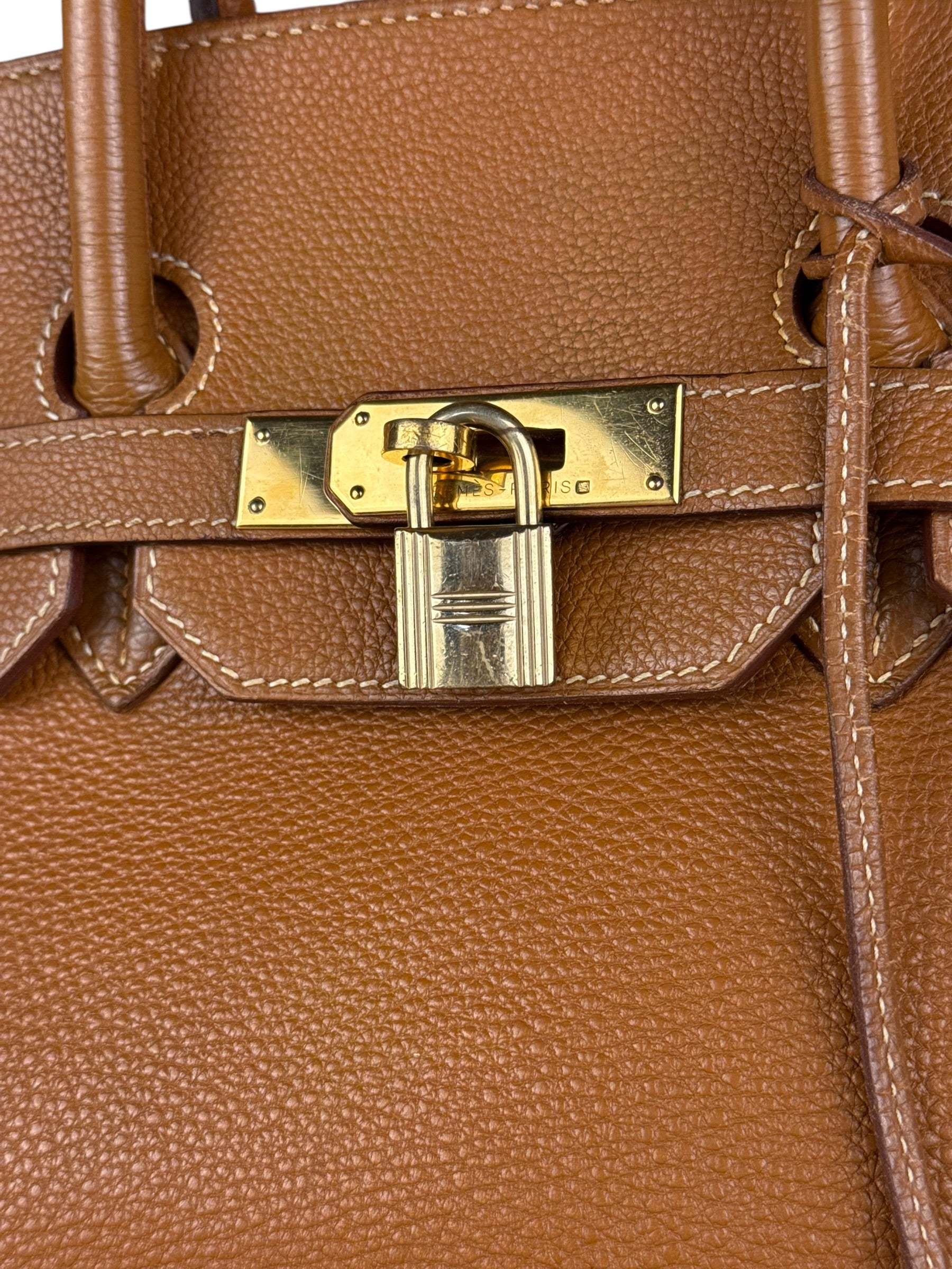 Hermes Birkin 35 Gold Brown Togo Leather Handbag 2001