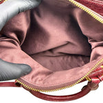Miu Miu Amaranth Vitello Shine Leather Double Zip 2Way Handbag
