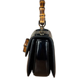 Gucci Bamboo Mini Top Handle Patent Leather Black