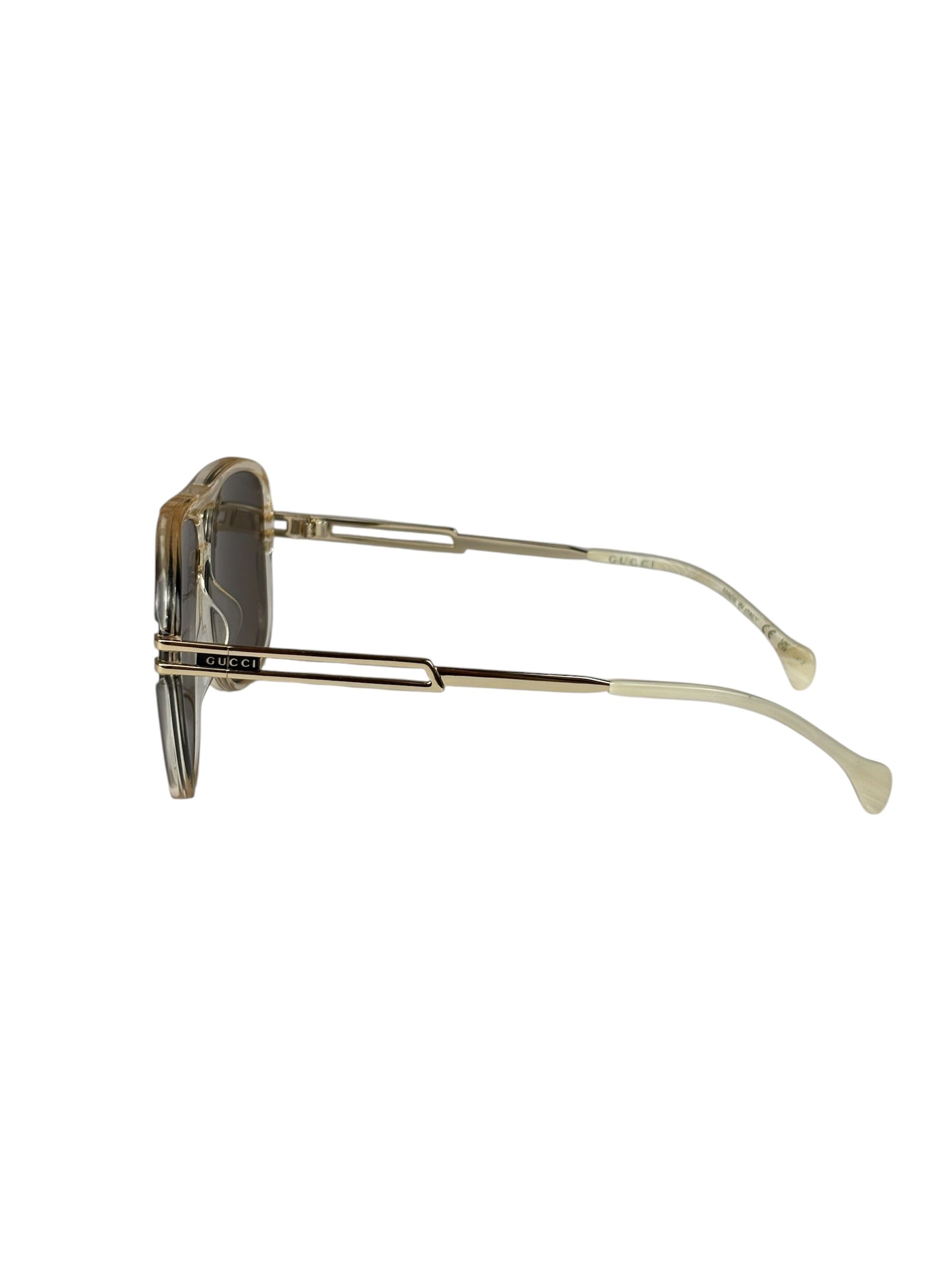 Gucci GG1105S Oversized Aviator Gold-Tone Sunglasses