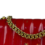 Saint Laurent Red Patent Vicky Chain Flap Bag