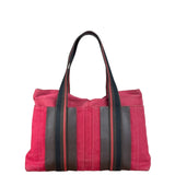 Hermes Bicolor Cotton/Leather Troca Horizontal Tote Bag