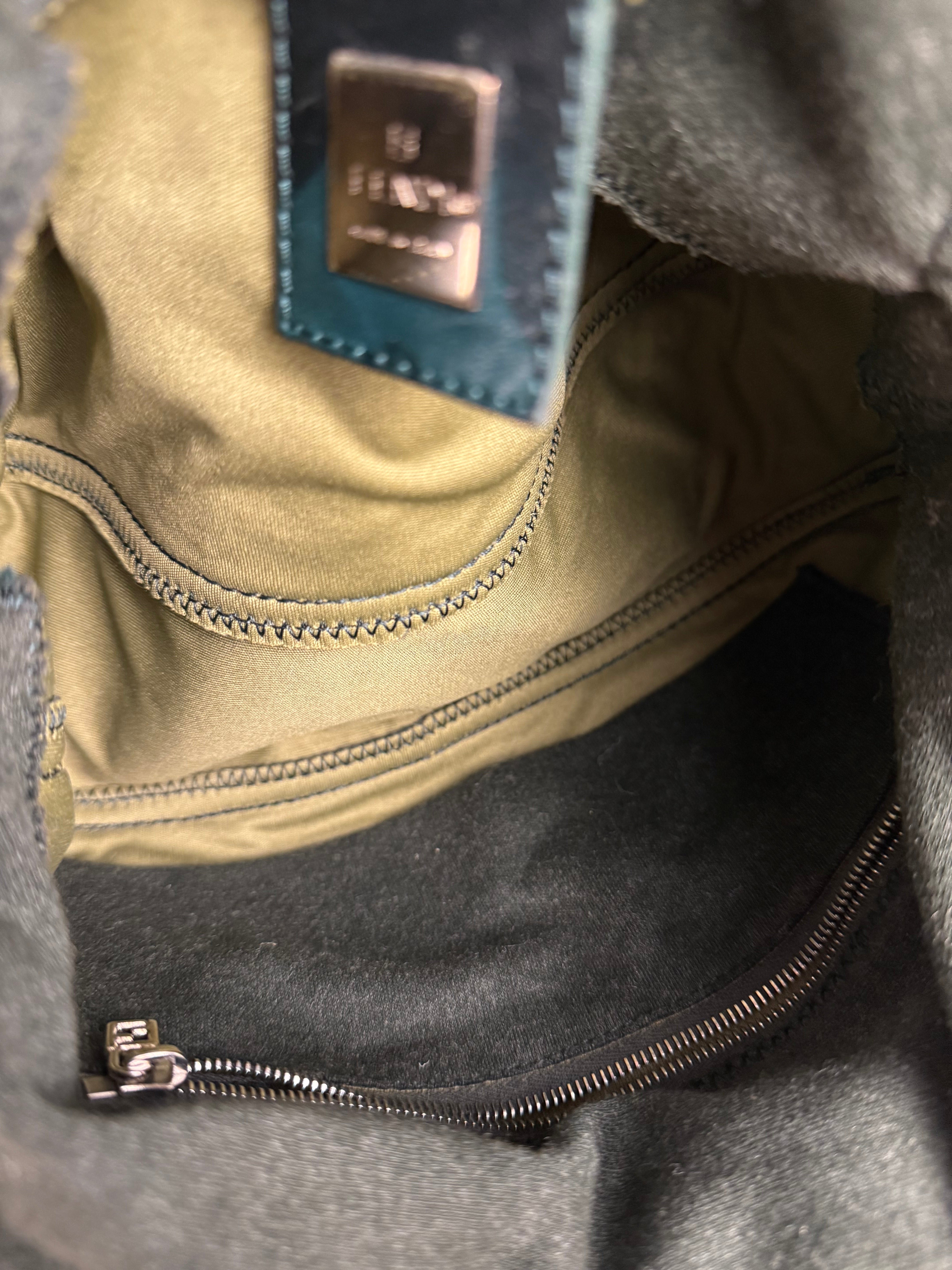 Fendi Green Jersey Cotton Baguette