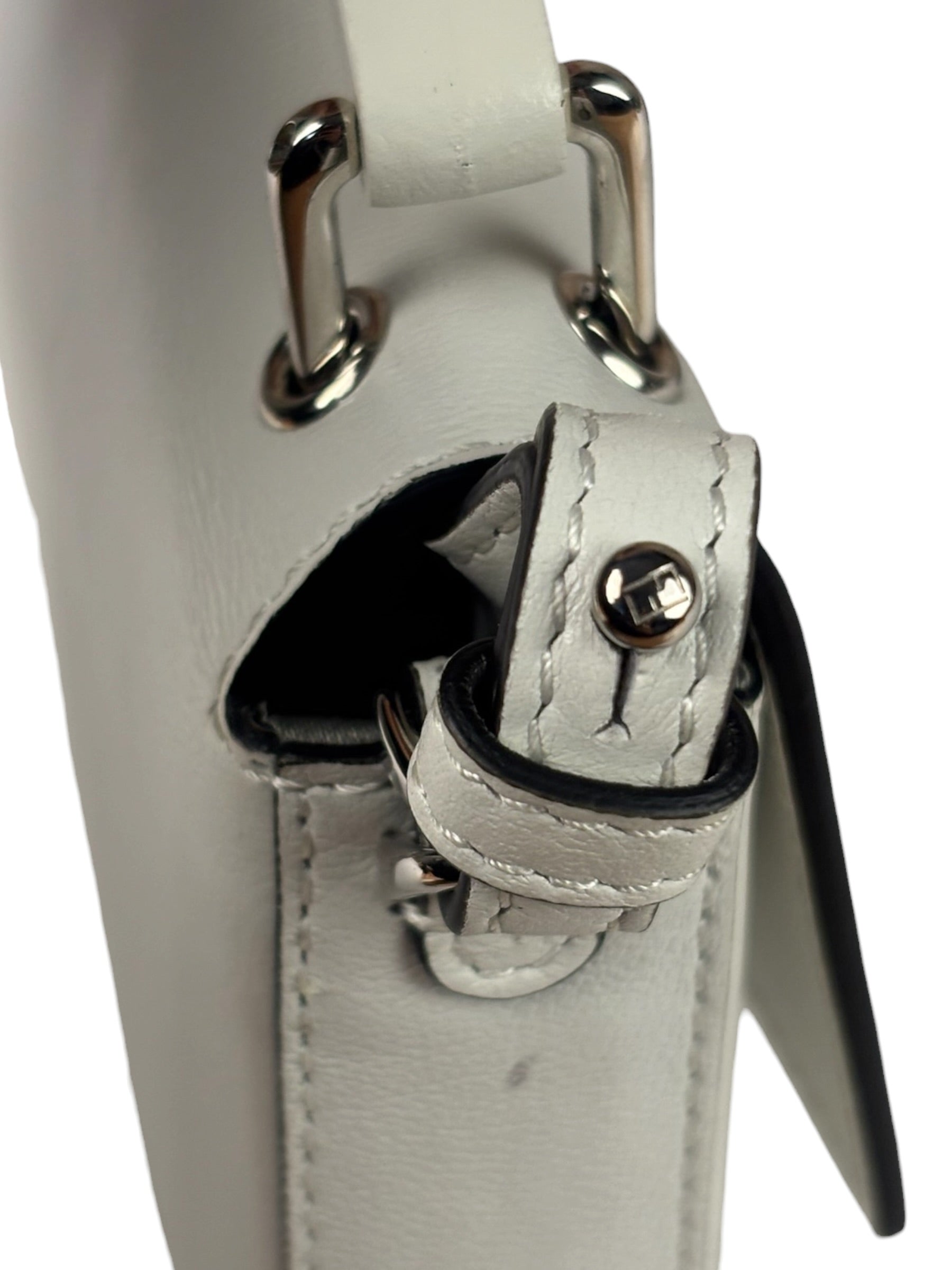 Fendi x Marc Jacobs White Leather Mini Baguette