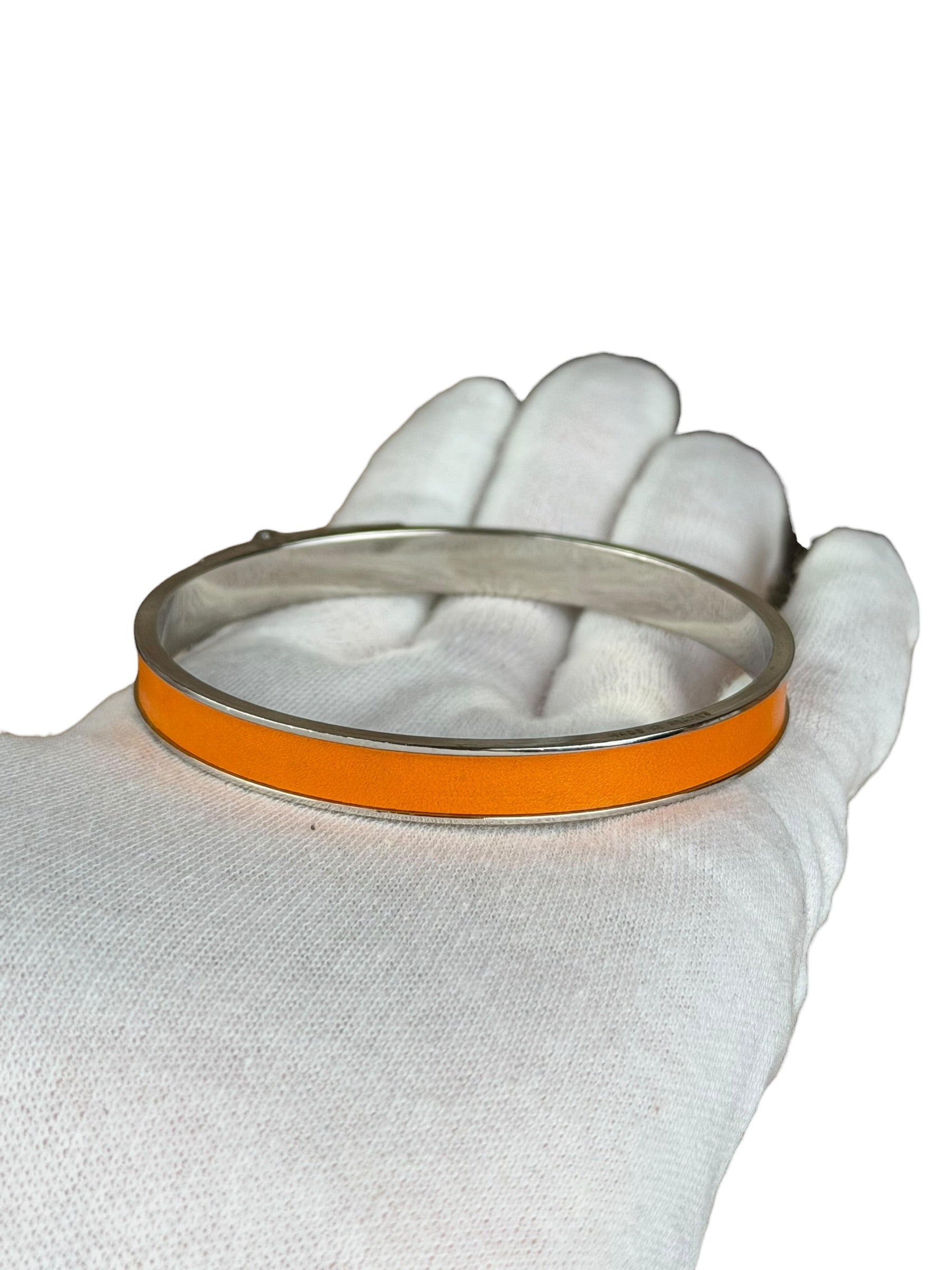 Hermes Orange Kelly H Lock Mini Clic Bracelet