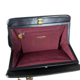 Chanel Vintage Black Chevron Leather Chain Bag