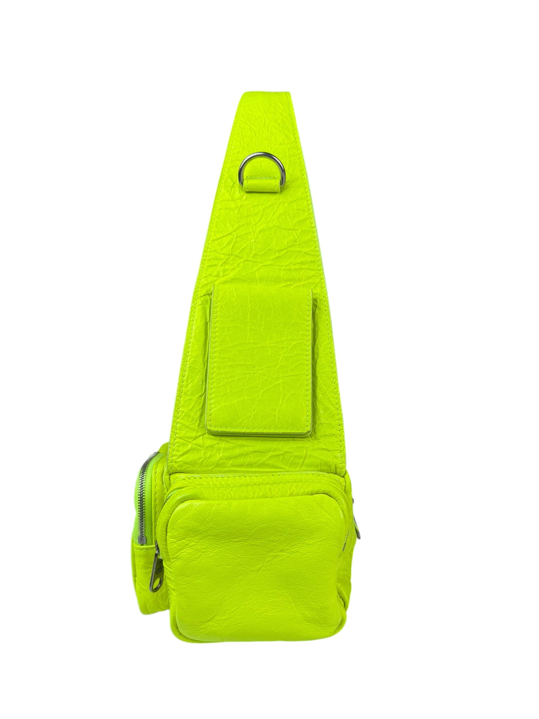 Balenciaga Fluo Yellow Leather Super Busy XS Sling Bag