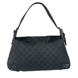 Gucci Vintage Black Horsebit Studded Chain Shoulder Bag