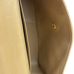 Chanel Vintage Beige Lambskin Chevron Coco Handle Flap Two-Way Bag 1991