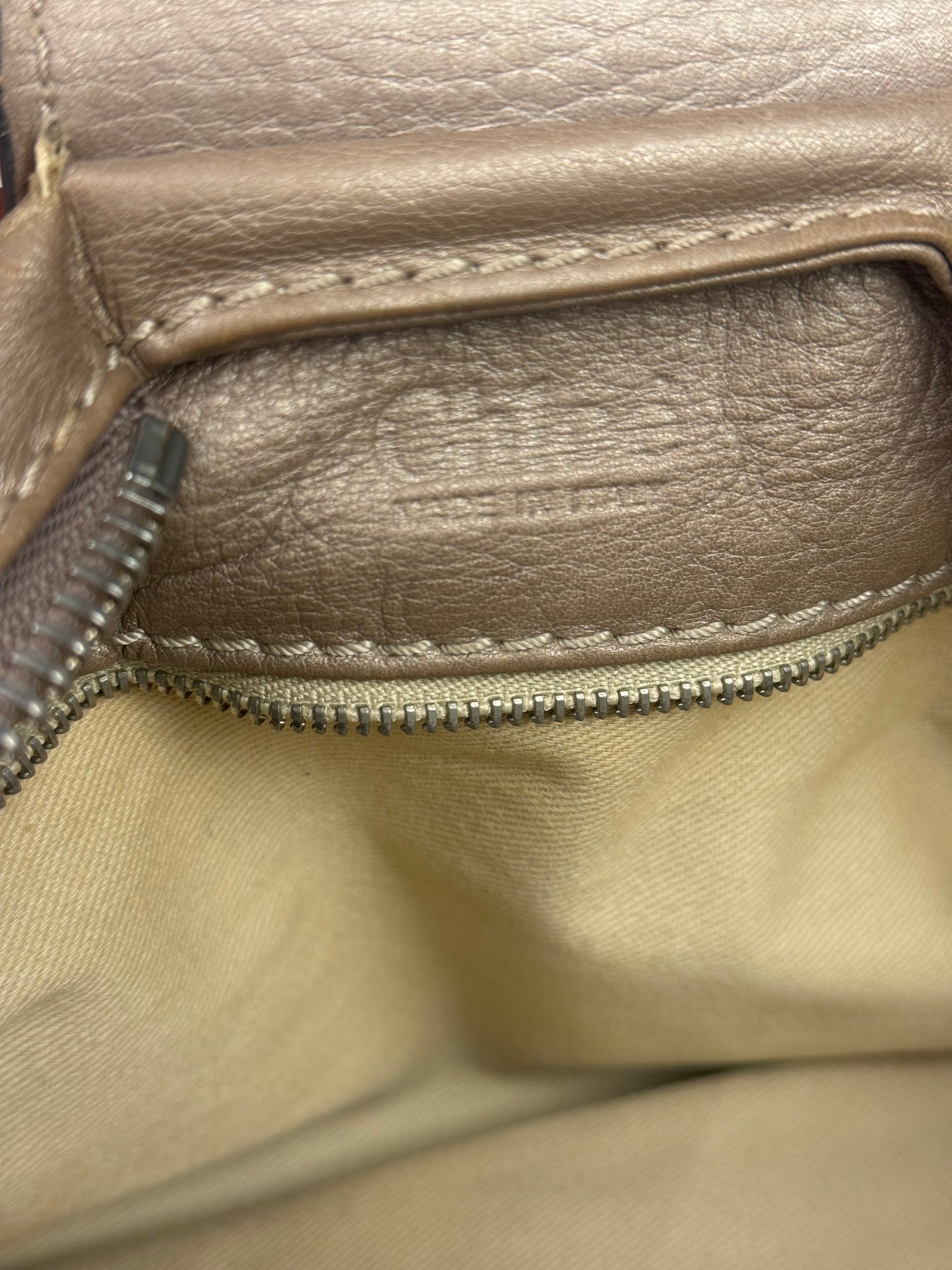 Chloe Bronze Leather Paddington Shoulder Bag