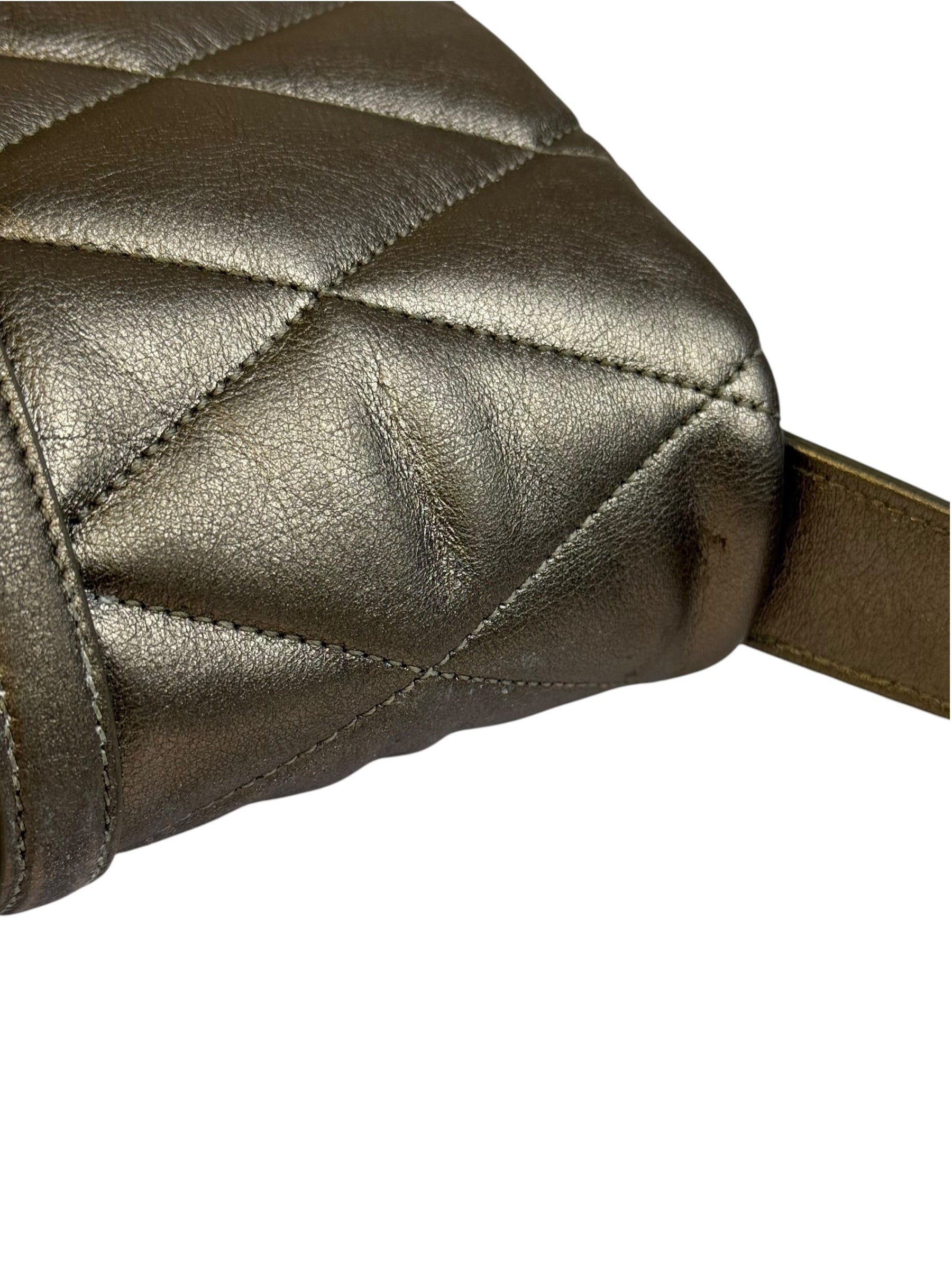 Saint Laurent Metallic Bronze Lambskin Quilted Le 57 Shoulder Bag